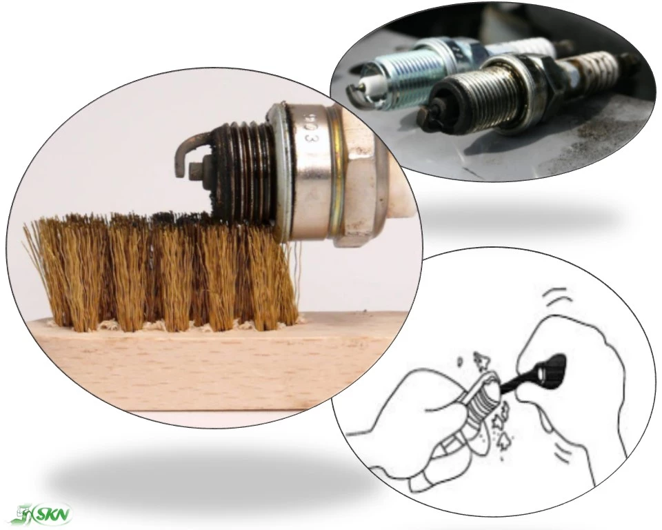 carbon cleaning of spark plug + دوده گیری شمع موتور